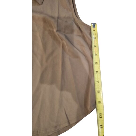 Jon & Anna Womens Blouse Sleeveless Button-Up Size L Khaki Tan NWT Polyester Top - Picture 3 of 9